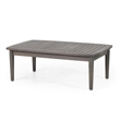 Benjara Roxy 2pc Outdoor Loveseat and Coffee Table Set- Acacia Wood- Dark Gray