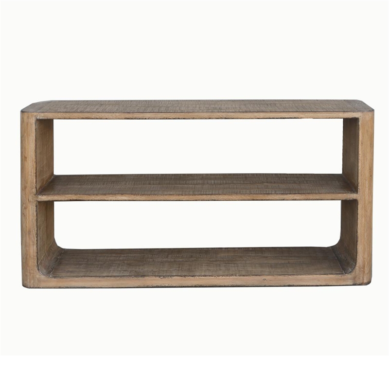 Benjara Roki Sofa Console Table w 2 Shelf- 60