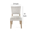 Benjara Ryna Dining Side Chair Set of 2- Gray- Washed Oak Brown Solid Wood