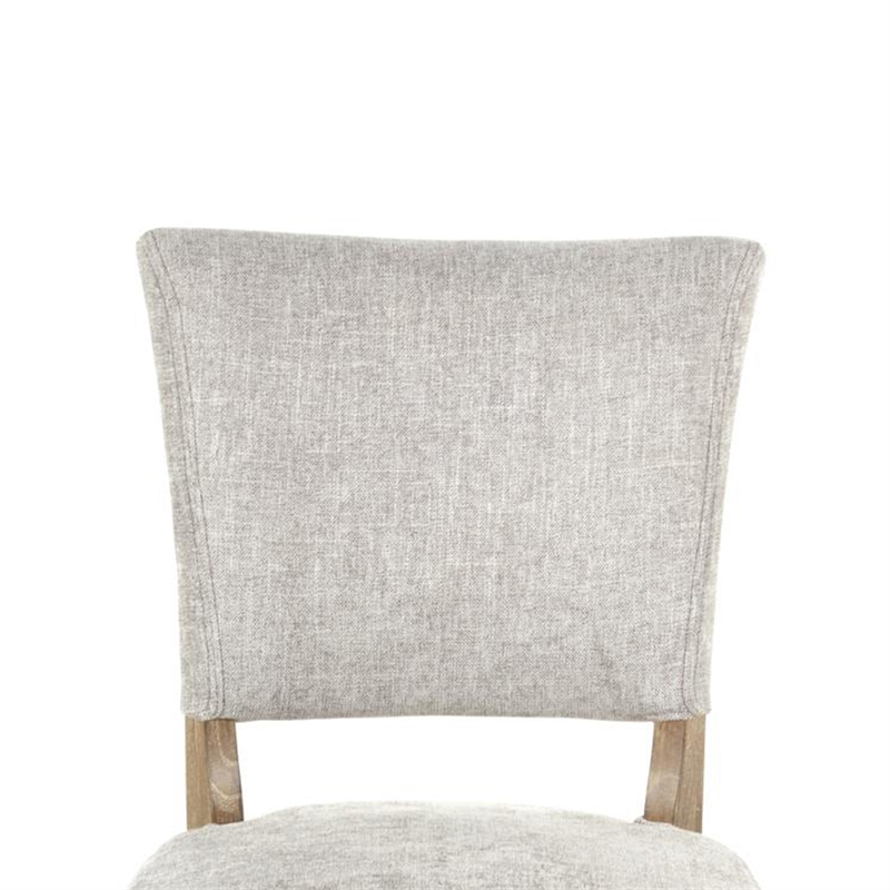 Benjara Ryna Dining Side Chair Set of 2- Gray- Washed Oak Brown Solid Wood