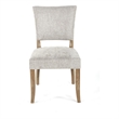 Benjara Ryna Dining Side Chair Set of 2- Gray- Washed Oak Brown Solid Wood
