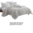 Benjara Sieno 4pc Queen Comforter Set- Gray Faux Fur and Micro Mink Backing