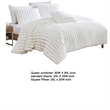 Benjara Sieno 4pc Queen Comforter Set- White Faux Fur and Micro Mink Backing