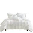 Benjara Sieno 4pc King Comforter Set- White Faux Fur and Micro Mink Backing