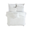 Benjara Sieno 4pc King Comforter Set- White Faux Fur and Micro Mink Backing