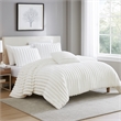 Benjara Sieno 4pc King Comforter Set- White Faux Fur and Micro Mink Backing