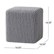 Benjara Square Knitted Footstool Ottoman- Handwoven Design 17