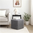 Benjara Square Knitted Footstool Ottoman- Handwoven Design 17