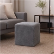 Benjara Square Knitted Footstool Ottoman- Handwoven Design 17