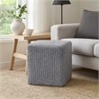 Benjara Square Knitted Footstool Ottoman- Handwoven Design 17