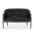 Benjara Sofa- 50 Inch- Button Tufted Design- Birch Wood- Black Faux Leather