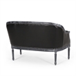 Benjara Sofa- 50 Inch- Button Tufted Design- Birch Wood- Black Faux Leather