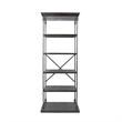 Benjara Sweet Bookcase- 85 Inch- 5 Shelves- Gray Metal Pipe Design- Fir Wood