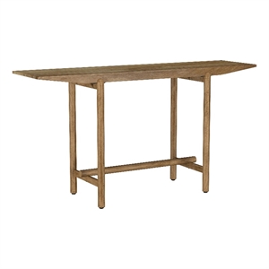 Benjara Arius Sofa Console Table- 57&quot Slim Rectangular Brown Mango Wood