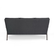 Benjara Sofa- 66 Inch- Button Tufted Design Dark Gray Fabric- Birch Wood