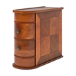 Benjara Arc Side End Table- Walnut Brown- 2 Drawers- 24