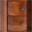 Benjara Arc Side End Table- Walnut Brown- 2 Drawers- 24