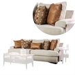 Benjara Adow Sofa-- 4 Accent PIllows 1 Lumbar- 101 Inch- Sand Caramel