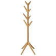 Benjara Margo Coat Rack- 8 Hooks- Tree Inspired Design- Oak Brown Solid wood