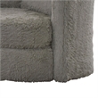 Benjara Rane Swivel Accent Chair- Gray Chenille- Barrel Shape- Solid Wood