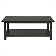 Benjara Ayne Coffee Table- 1 Bottom Shelf- Classic Black Wood Frame- 47 Inch