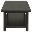 Benjara Ayne Coffee Table- 1 Bottom Shelf- Classic Black Wood Frame- 47 Inch