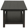 Benjara Ayne Coffee Table- 1 Bottom Shelf- Classic Black Wood Frame- 47 Inch