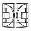 Benjara Modern Bookcase- 5 Tier Geometric Display Shelves- 71