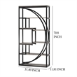 Benjara Modern Bookcase- 5 Tier Geometric Display Shelves- 71