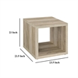 Benjara Rizz Side End Table- Square Cube Design Shelf- 23