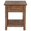 Benjara Ayne Side End Table- 1 Shelf- 1 Drawer- Brown Wood- Square 20 Inch