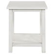 Benjara Ayne Side End Table- 1 Bottom Shelf- White Wood Frame- Square 20 Inch