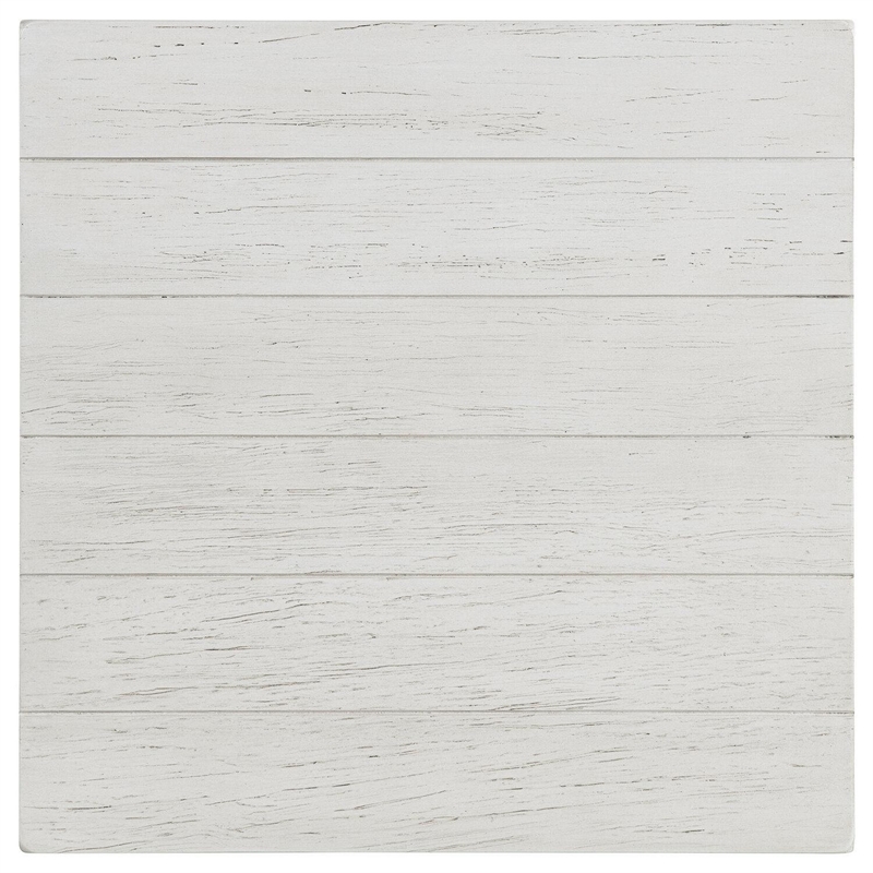Benjara Ayne Side End Table- 1 Bottom Shelf- White Wood Frame- Square 20 Inch