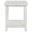 Benjara Ayne Side End Table- 1 Bottom Shelf- White Wood Frame- Square 20 Inch