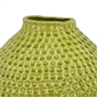 Benjara Evans Accent Vase- Embossed Textured Surface- Green Ceramic 14 Inch