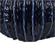Benjara Harry Round Planter Vase- Textured Design- Blue Ceramic 13 Inch