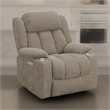 Benjara Limi Power Lift Recliner Chair- Camel Brown- USB Port- Cupholders