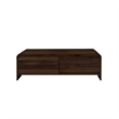 Benjara Maria Coffee Table- 2 Drawer and Waterfall Style- Brown Wood 47 Inch