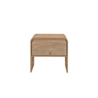 Benjara Maria Side End Table- Drawer and Waterfall Style- Beige Wood 22 Inch
