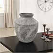Benjara Accent Vase- Antique Brown Gray Ceramic- Modern Pot Shape- 16 Inch