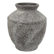 Benjara Accent Vase- Antique Brown Gray Ceramic- Modern Pot Shape- 16 Inch