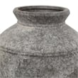 Benjara Accent Vase- Antique Brown Gray Ceramic- Modern Pot Shape- 16 Inch