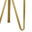 Benjara Glam Plant Stand Table- White Marble- Gold Metal Texture Legs- 20 Inch