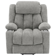Benjara Limi Power Lift Recliner Chair- Light Gray- USB Port- Cupholders