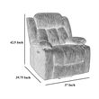 Benjara Limi Power Lift Recliner Chair- Slate Blue- USB Port- Cupholders