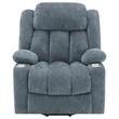 Benjara Limi Power Lift Recliner Chair- Slate Blue- USB Port- Cupholders