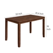 Benjara Accai Counter Height Dining Table- Angled Legs- Walnut Wood 59 Inch