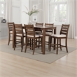 Benjara Accai Counter Height Dining Table- Angled Legs- Walnut Wood 59 Inch
