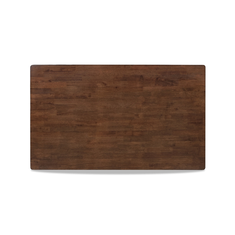 Benjara Accai Counter Height Dining Table- Angled Legs- Walnut Wood 59 Inch