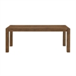 Benjara Enix Dining Table with Burnished Edges- Brown Solid Rubberwood 78 Inch